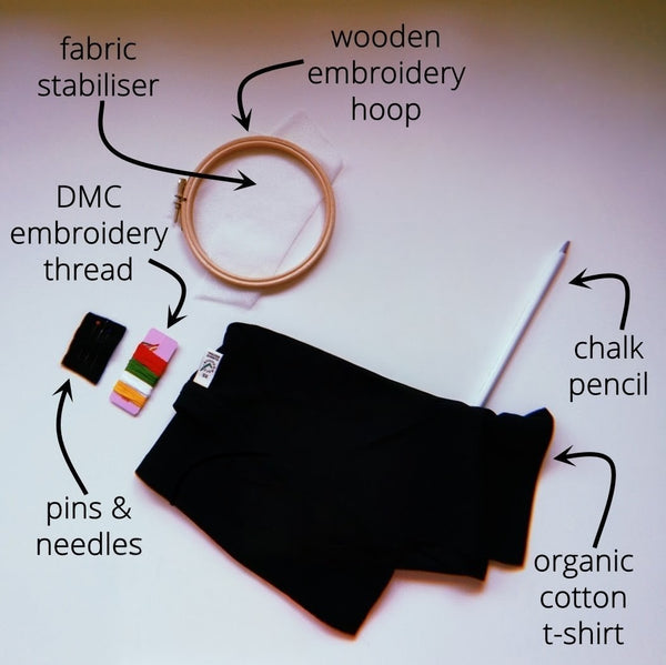 *LIMITED* DIY Embroidery Kit - Navy T-Shirt