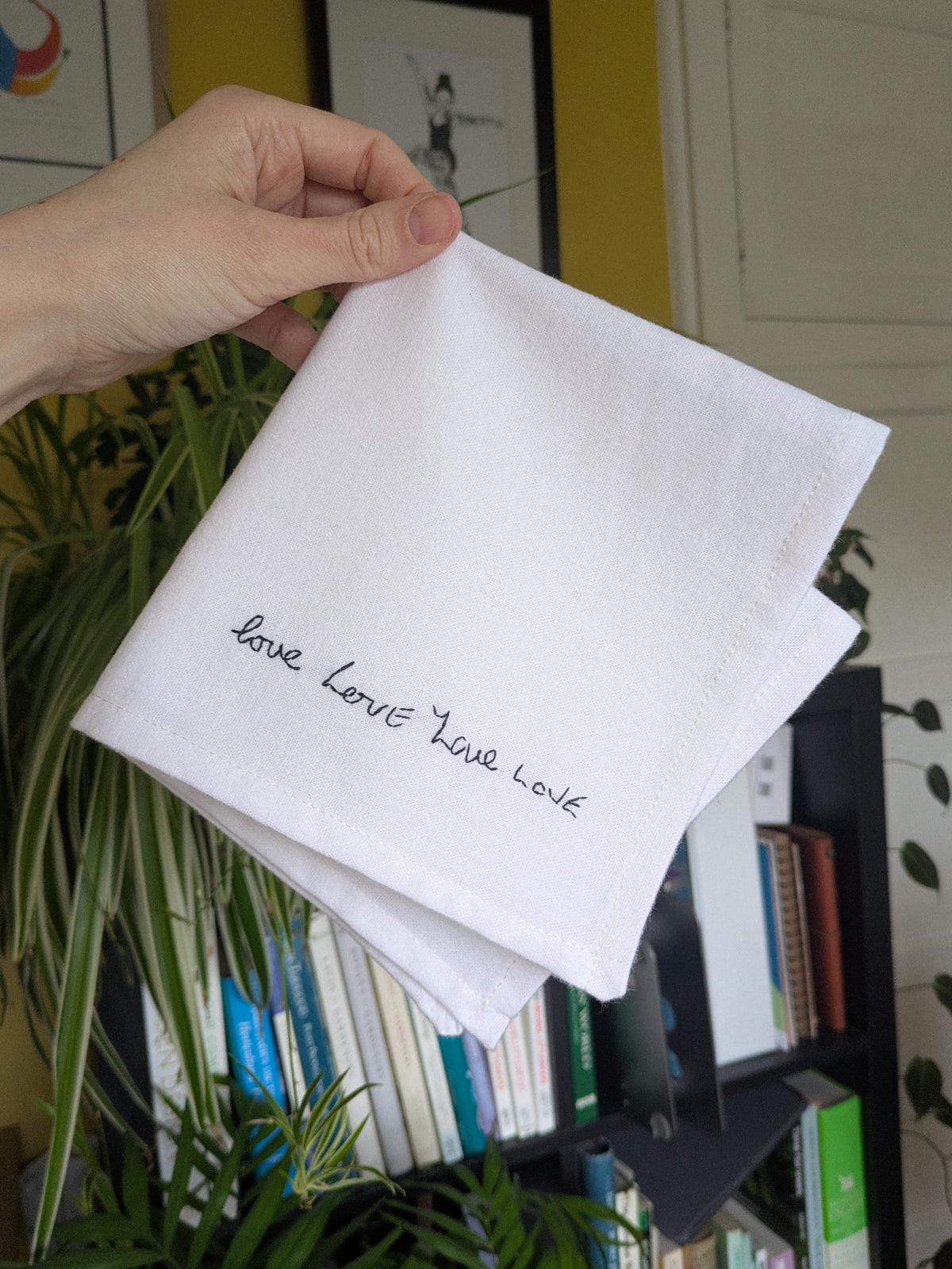 mother of the bride gift hanky with handwritten message