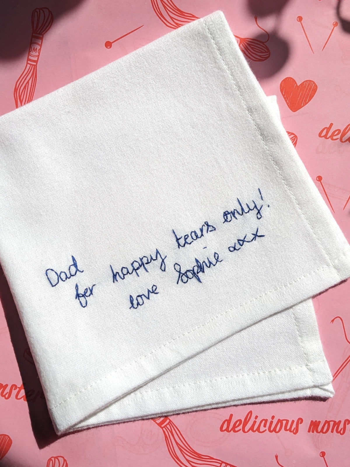 personalised handkerchief as gift for father of the bride