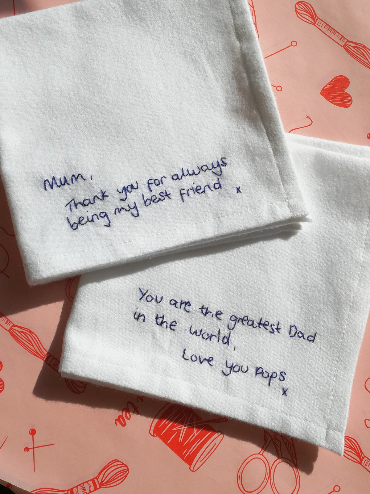 personalised handkerchiefs with message as gift for mother of the bride
