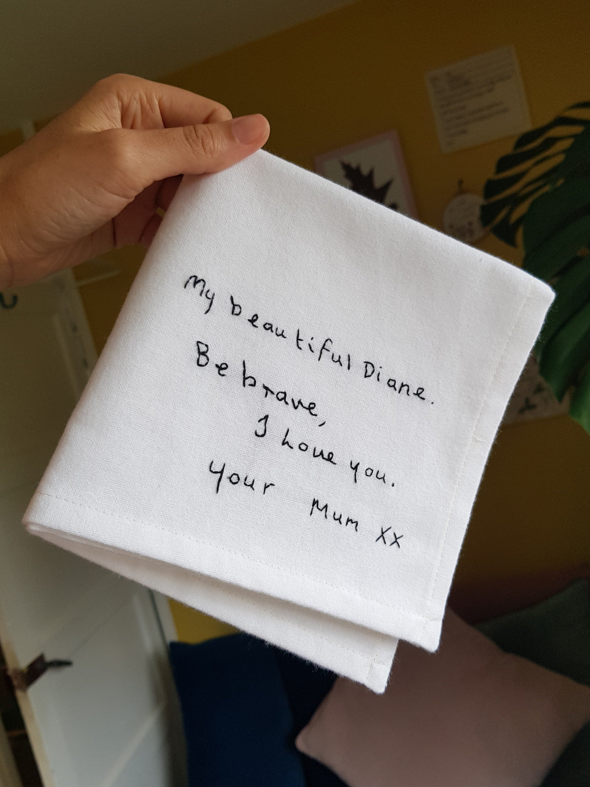 personalised handwriting handkerchief for wedding memorial gift