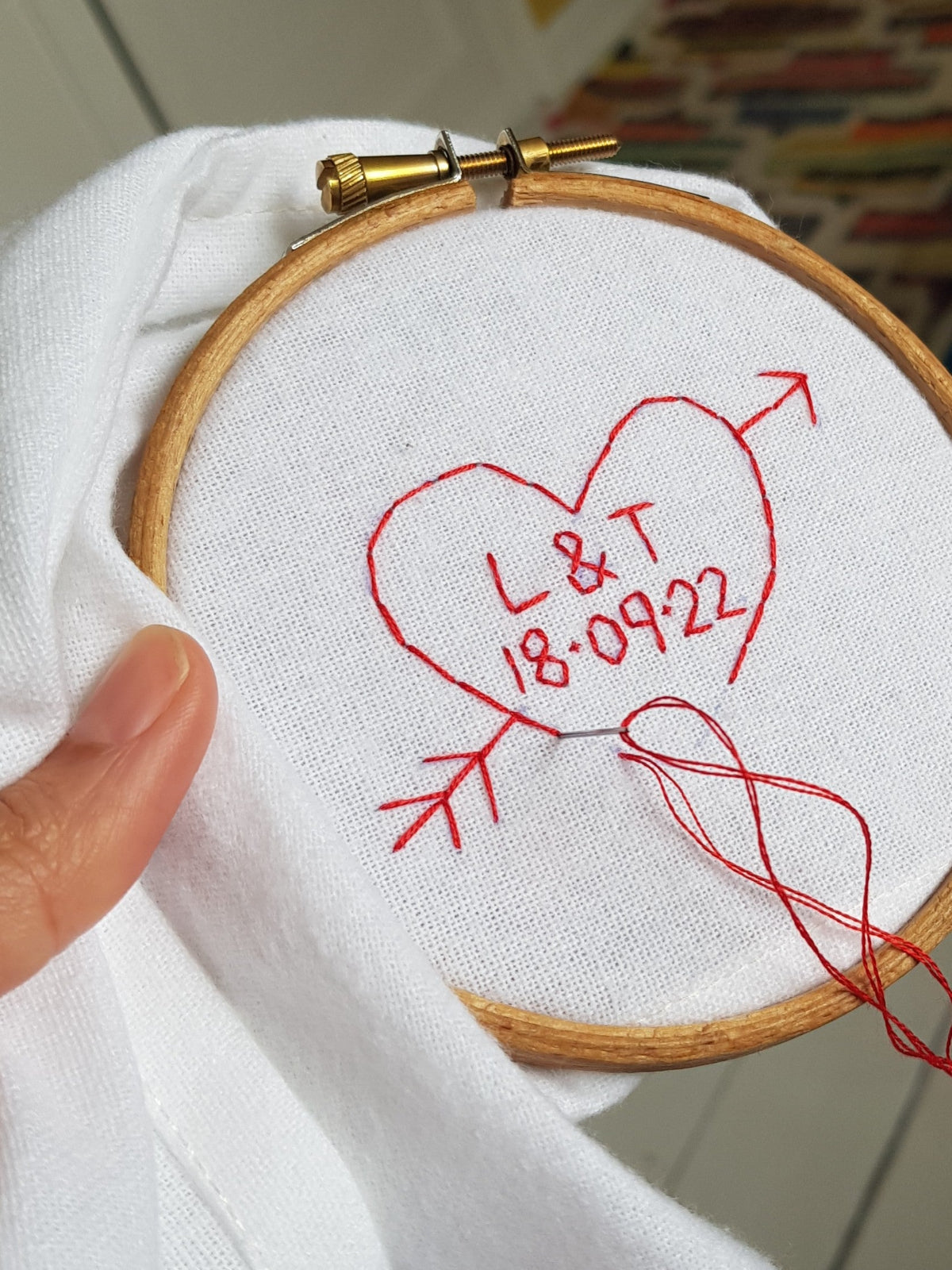 personalised initials heart handkerchief with wedding date as second anniversary cotton gift