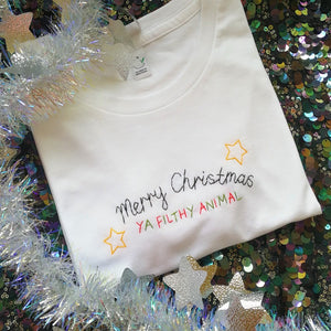 make your own christmas t-shirt with this embroidery kit. learn how to embroider a tshirt using this christmas craft kit for adults, suitable for beginners