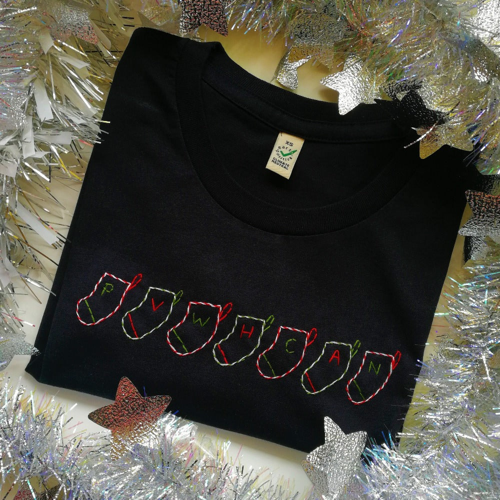 make your own christmas t-shirt with this embroidery kit. learn how to embroider a tshirt using this christmas craft kit for adults, suitable for beginners