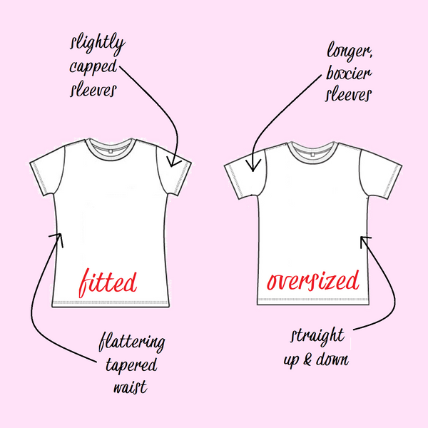 difference between fitted and oversized tshirts styles
